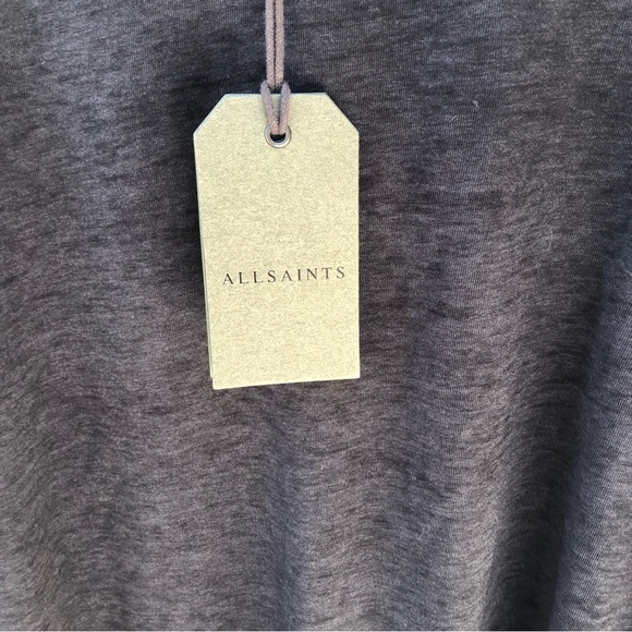 NWT ALLSAINTS Women's Daisy Tee Dark Night Tiered Hemline Pullover Sz. Small - Picture 12 of 13